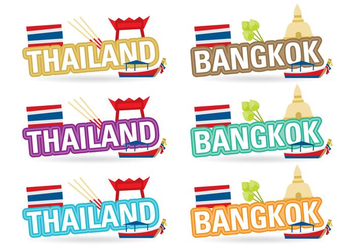 Thailand und Bangkok Titel vektor