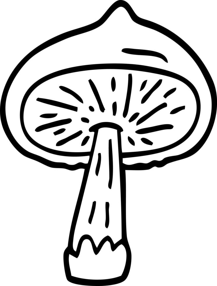 Strichzeichnung Cartoon-Pilz vektor