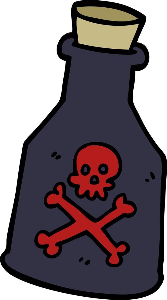 tecknad serie klotter förgifta flaska vektor