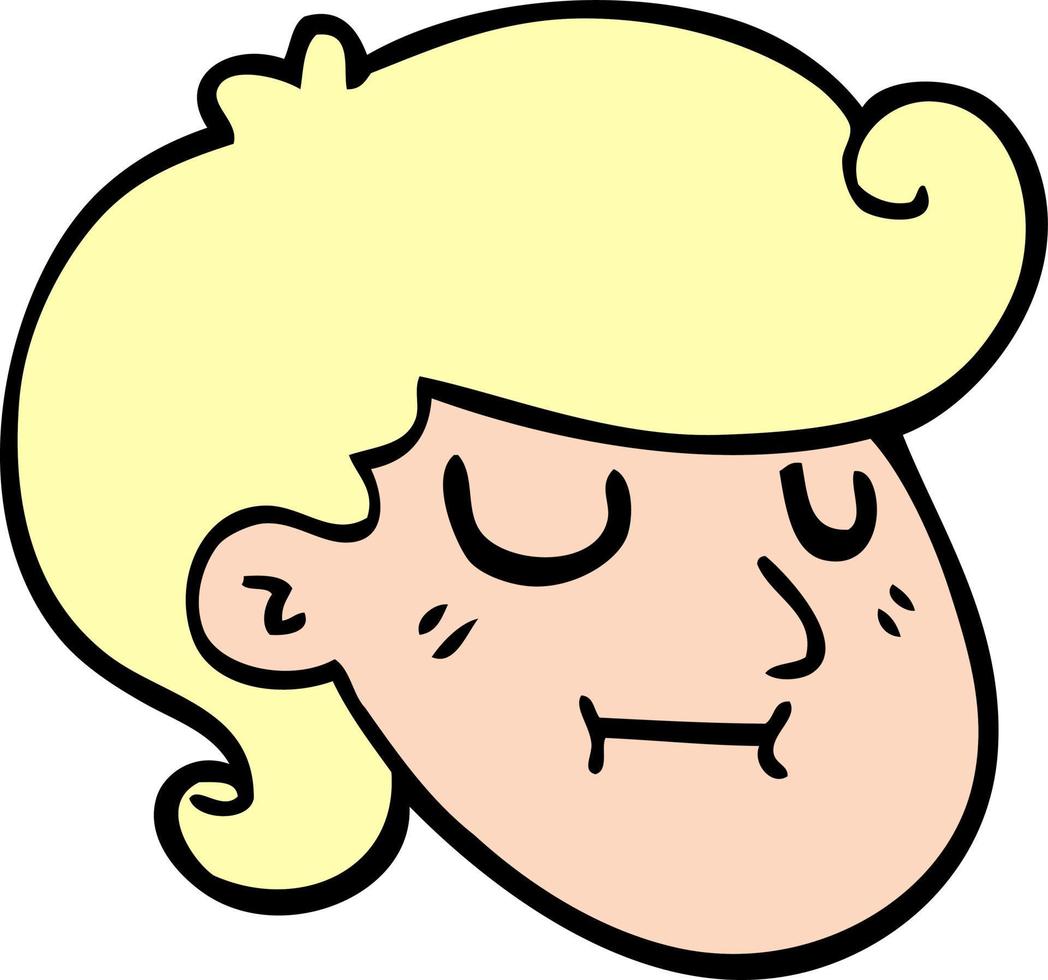 tecknad doodle glad blond pojke vektor