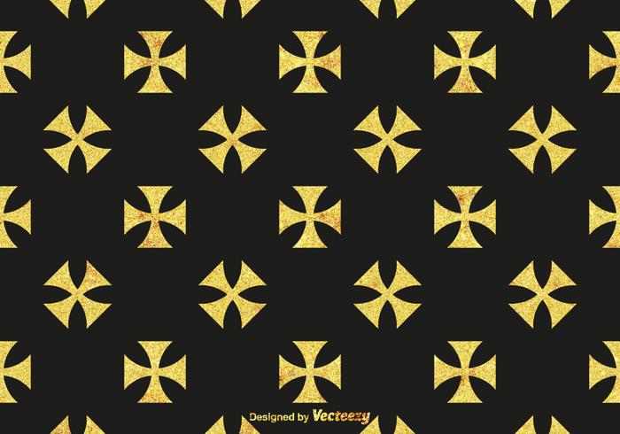 Gratis Golden Maltese Cross Vector Pattern