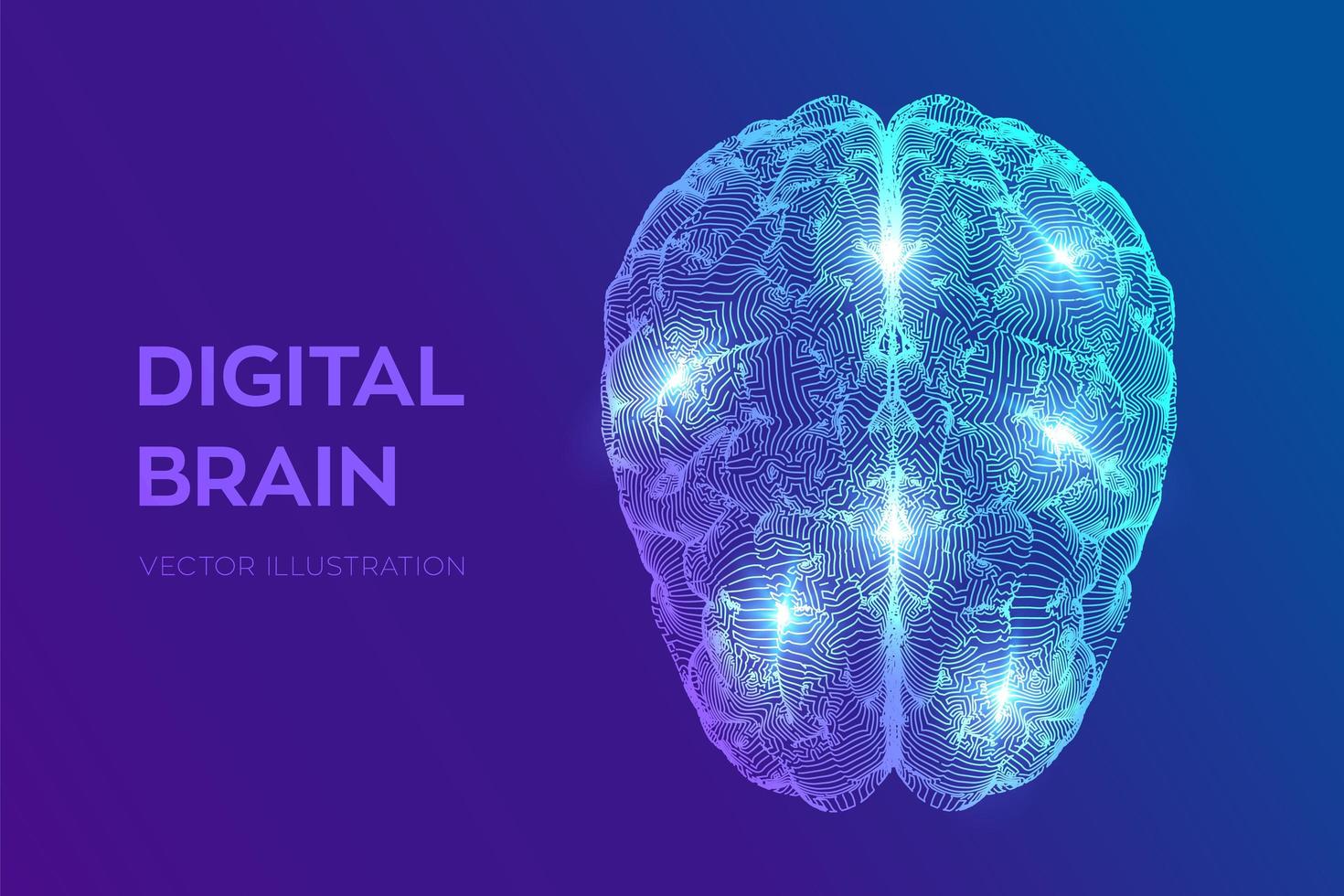 digitala hjärnan iq-tester vektor