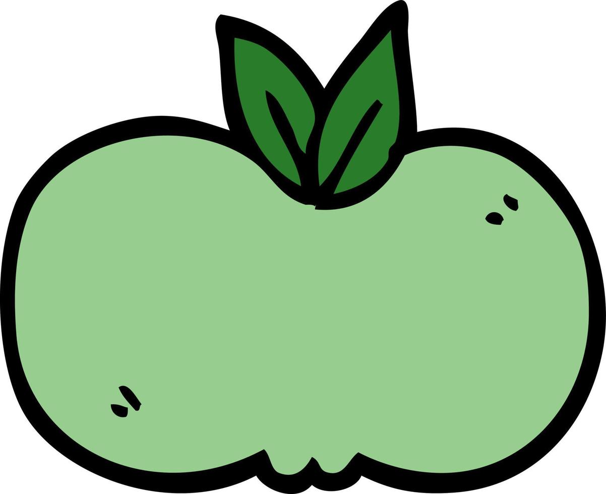 tecknad doodle äpple vektor