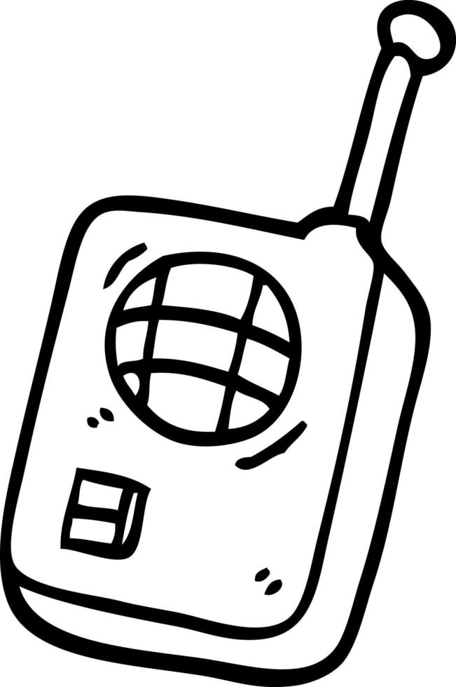 linje teckning tecknad serie walkie prat vektor