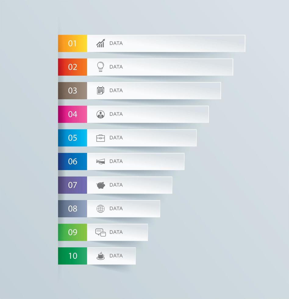 10 grafiska infografikfält vektor