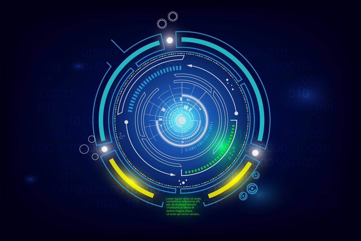 leuchtendes kreisförmiges Sci-Fi-Elementdesign vektor