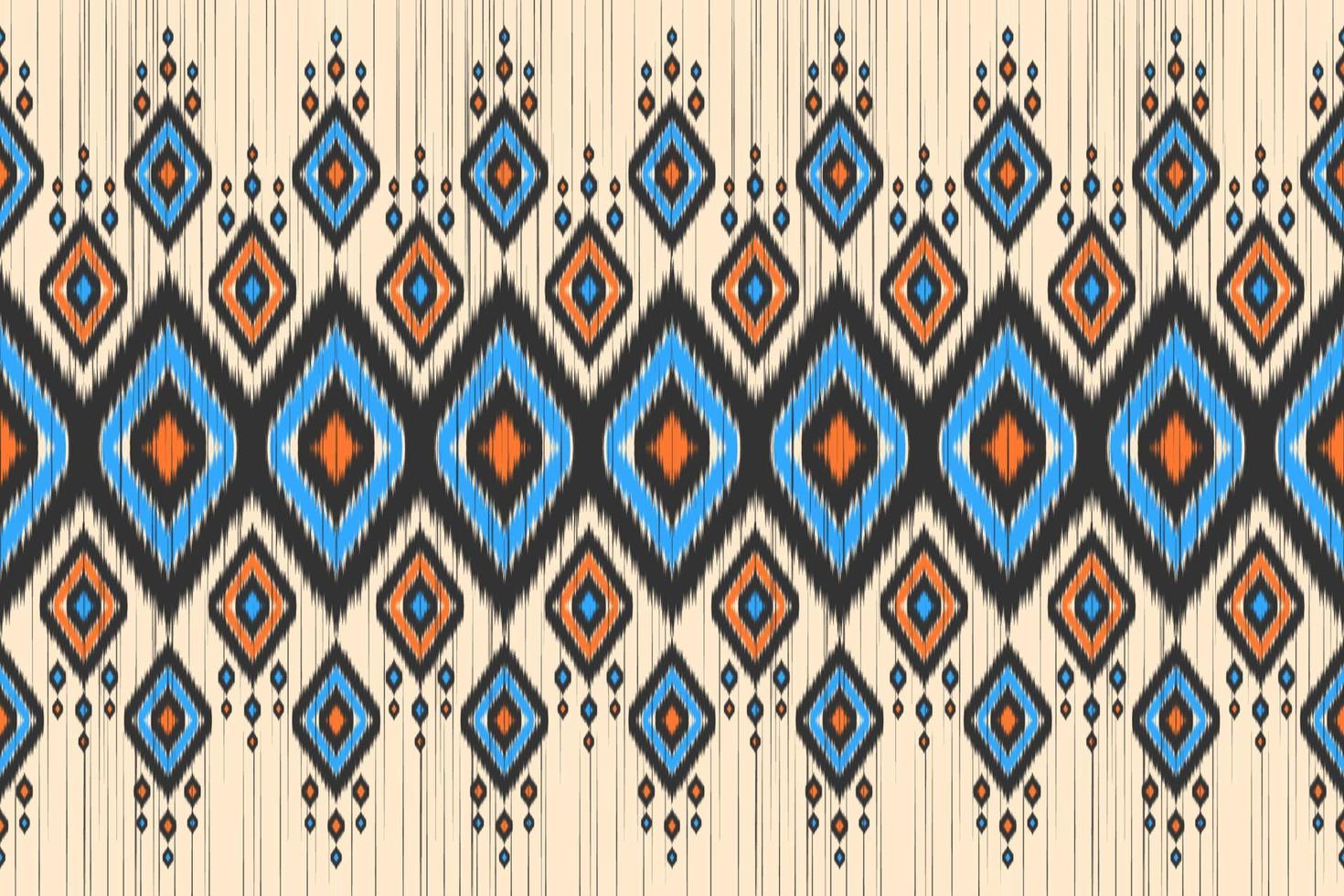 Teppich im mexikanischen Stil. ethnisches ikat-nahtloses muster im stammes-. Aztekischer geometrischer Ornamentdruck. vektor