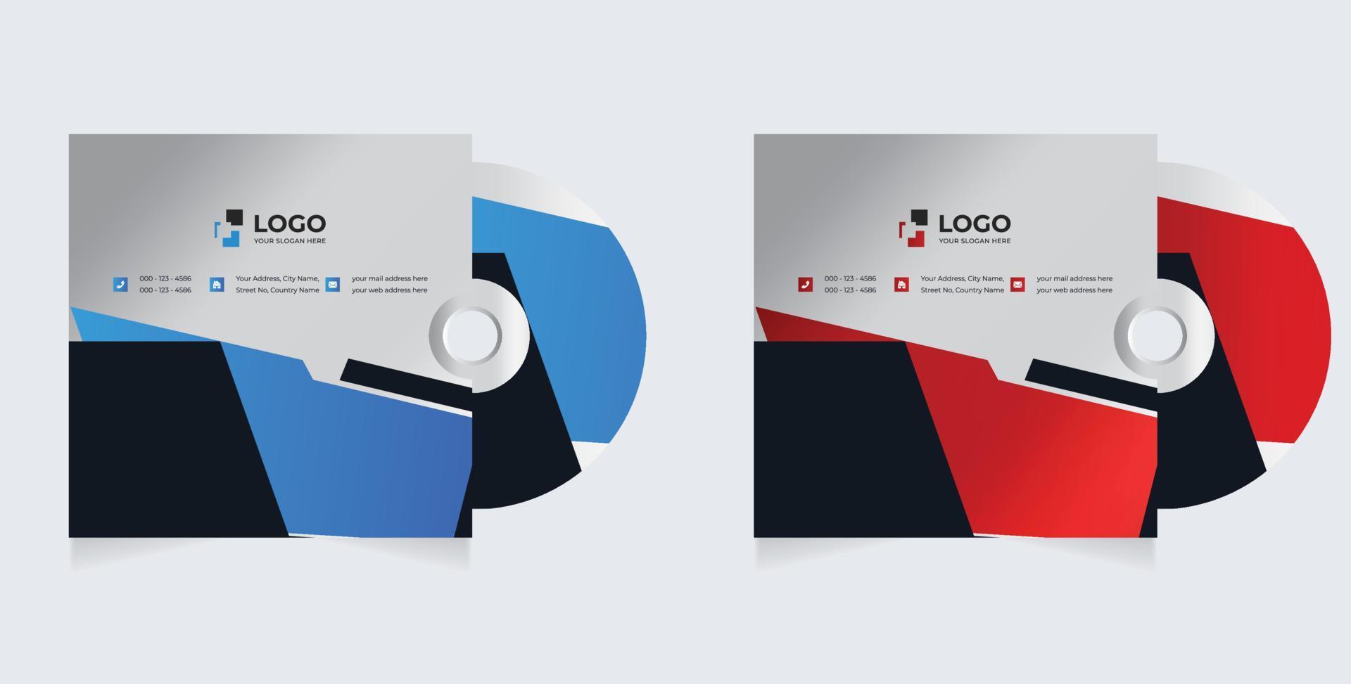 Präsentation der CD-Cover-Designvorlage, editierbarer Vektor