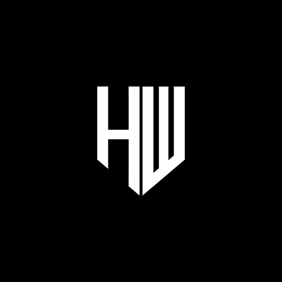 hw-Buchstaben-Logo-Design mit schwarzem Hintergrund im Illustrator. Vektorlogo, Kalligrafie-Designs für Logo, Poster, Einladung usw. vektor