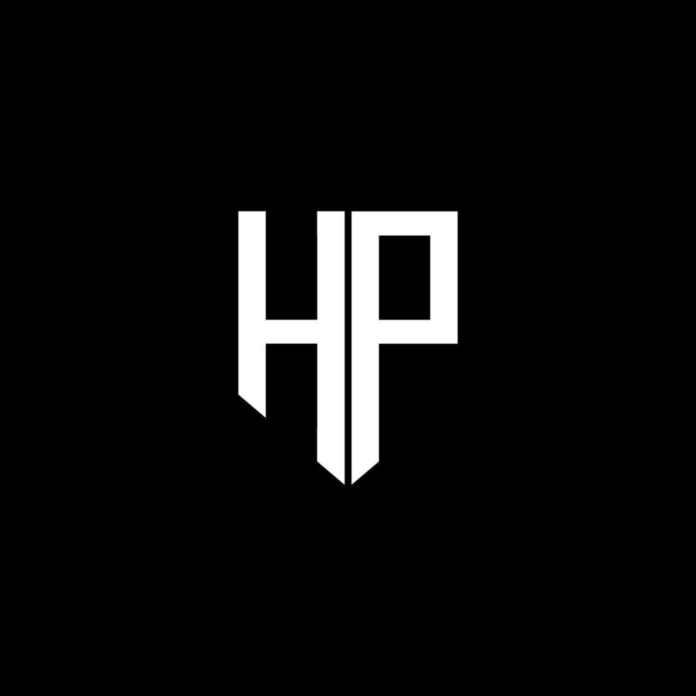 hp brev logotyp design med svart bakgrund i illustratör. vektor logotyp, kalligrafi mönster för logotyp, affisch, inbjudan, etc.