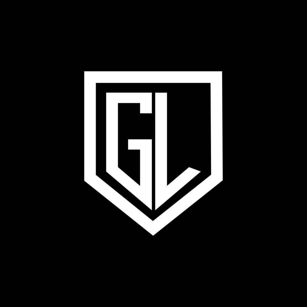 gl-Buchstaben-Logo-Design mit schwarzem Hintergrund im Illustrator. Vektorlogo, Kalligrafie-Designs für Logo, Poster, Einladung usw. vektor