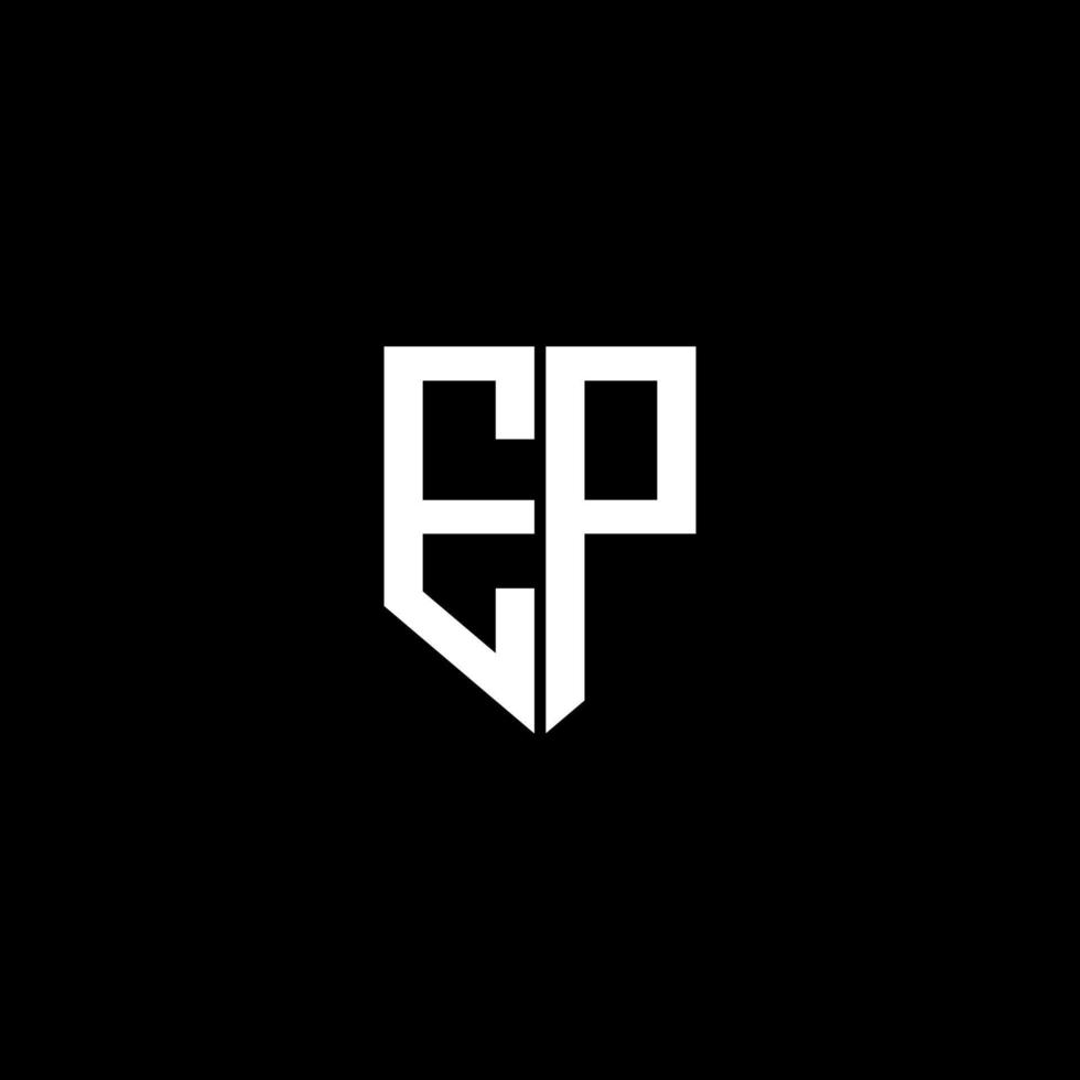 ep-Buchstaben-Logo-Design mit schwarzem Hintergrund im Illustrator. Vektorlogo, Kalligrafie-Designs für Logo, Poster, Einladung usw. vektor