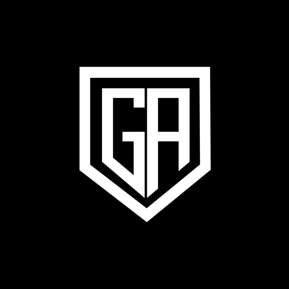 ga-Buchstaben-Logo-Design mit schwarzem Hintergrund im Illustrator. Vektorlogo, Kalligrafie-Designs für Logo, Poster, Einladung usw. vektor