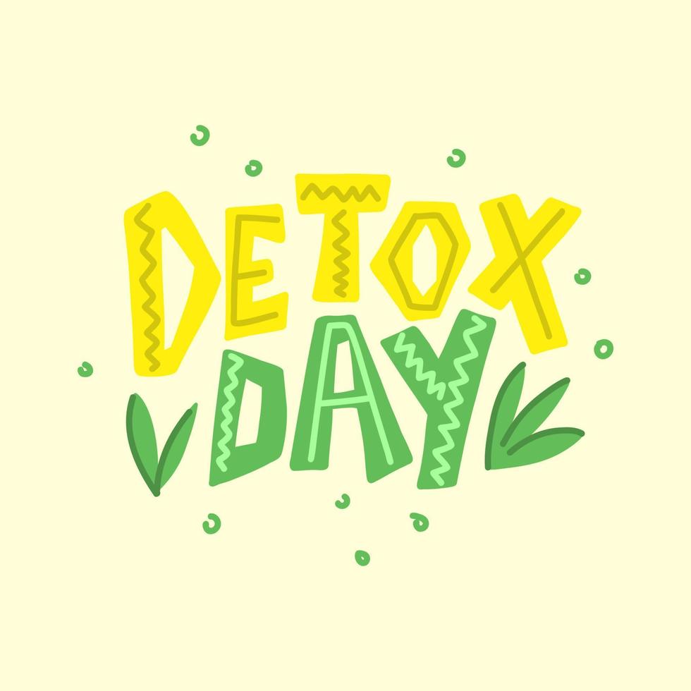 detox dag handstil modern text vektor