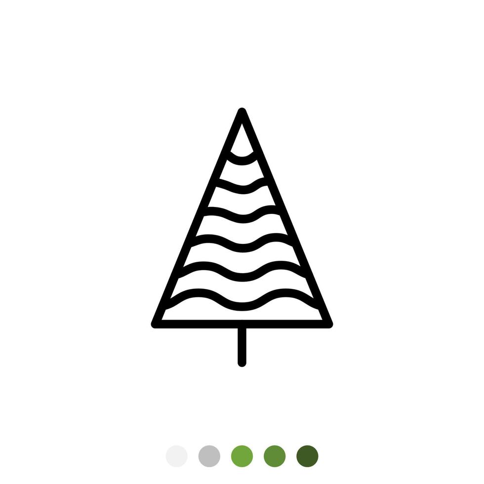 Kiefer oder Weihnachtsbaum Gliederungssymbol, Vektor. vektor