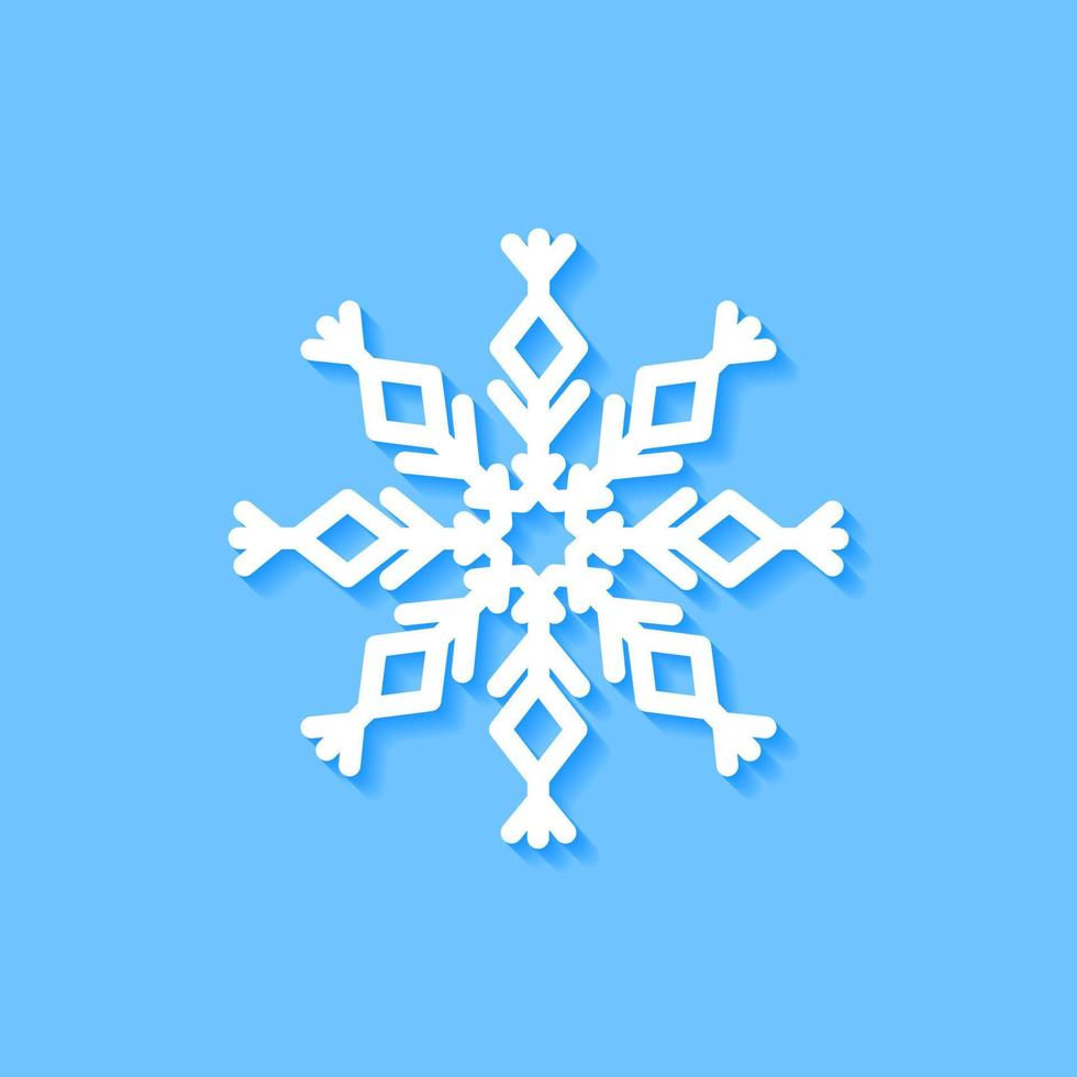 vit snöflinga ikon på blå bakgrund, vektor. vektor