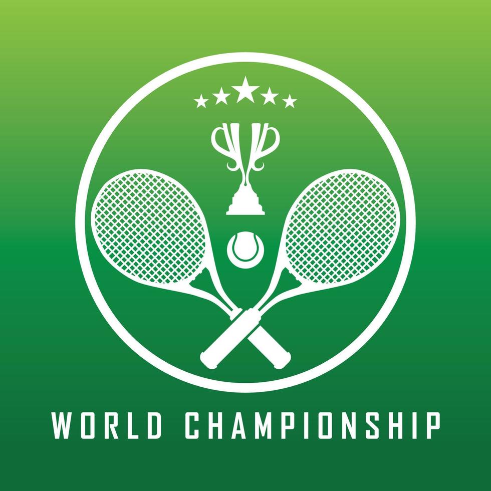 tennis logotyp med racket och slogan mall vektor