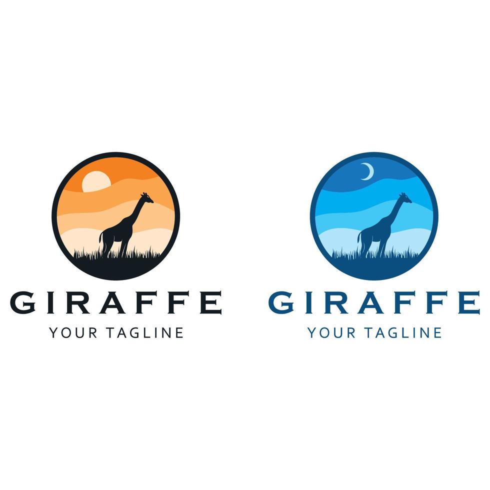 kreativ giraff logotyp med slogan mall vektor