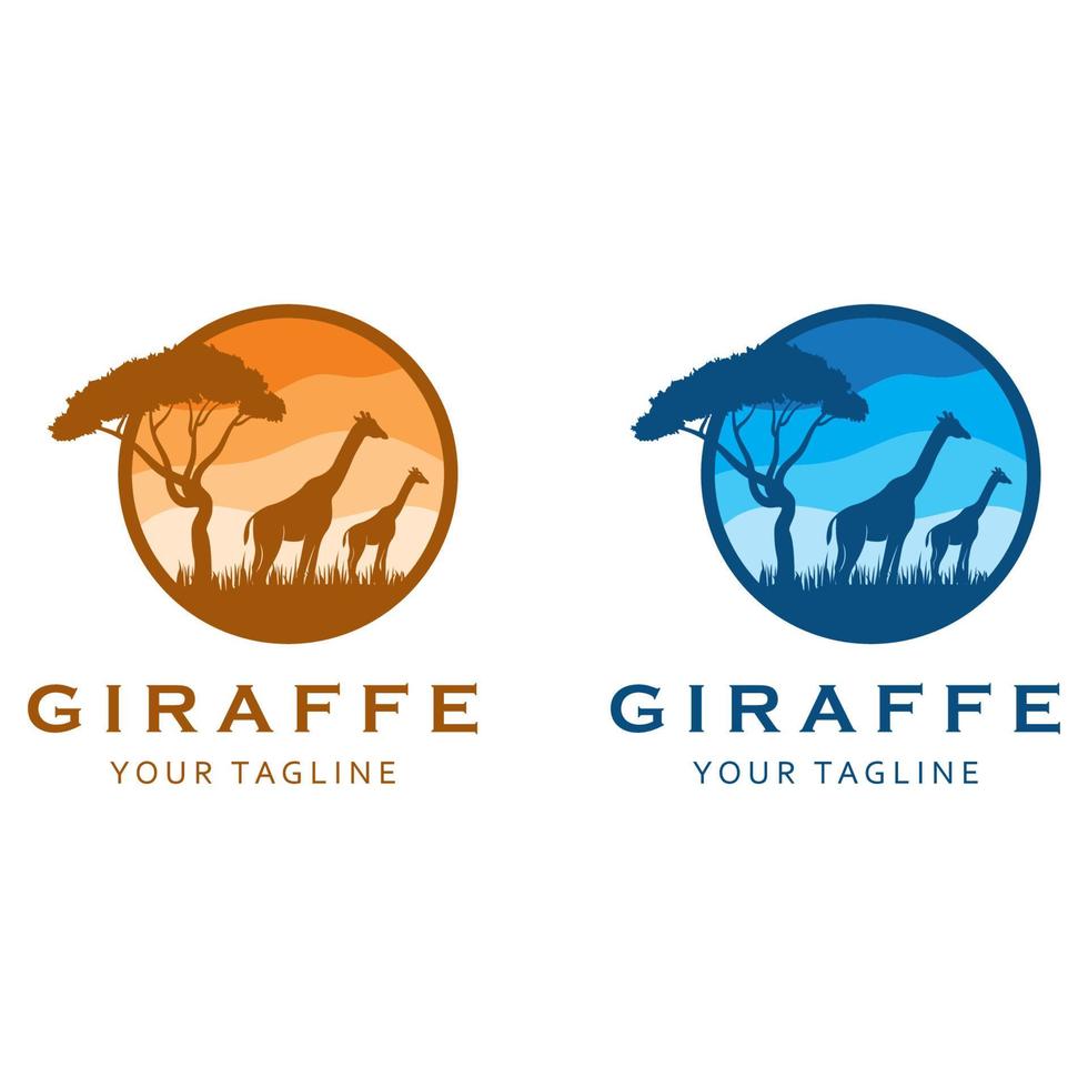 kreativ giraff logotyp med slogan mall vektor