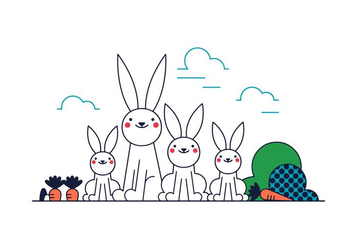 Free Bunny Familie Vektor
