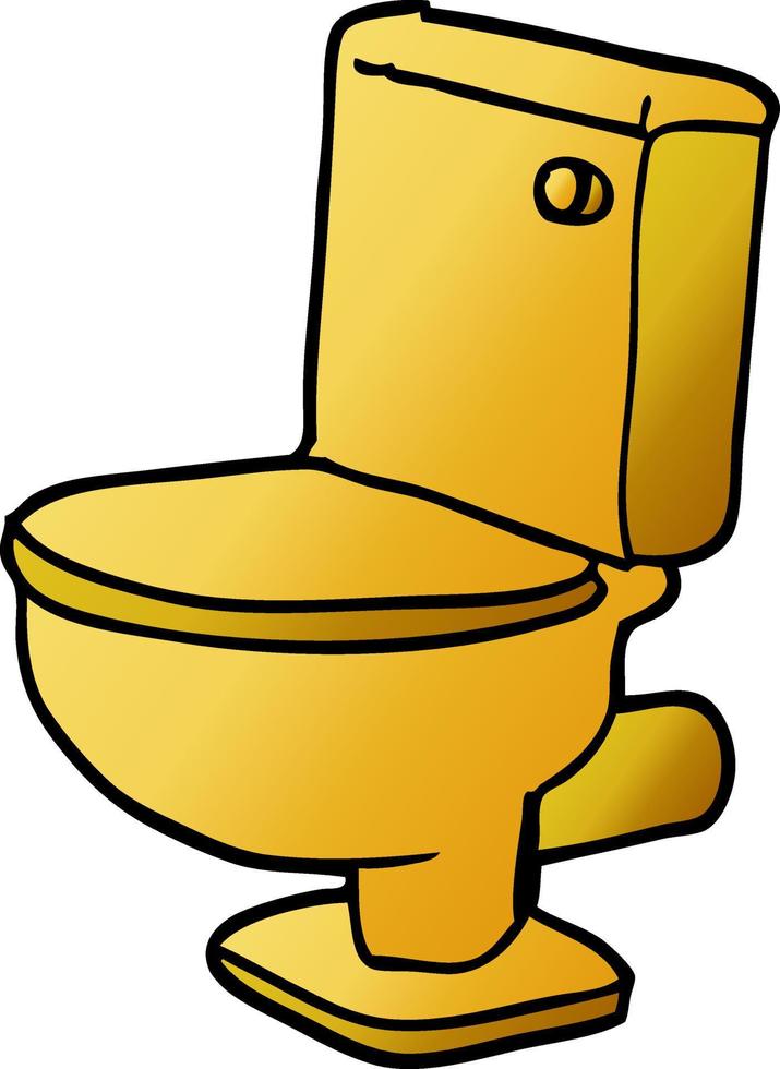 tecknad doodle gyllene toalett vektor