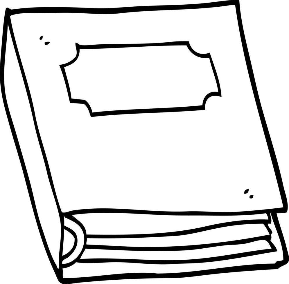 linje teckning tecknad serie lila bok vektor