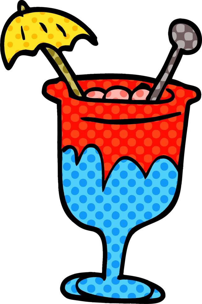 Cartoon-Doodle tropischer Cocktail vektor