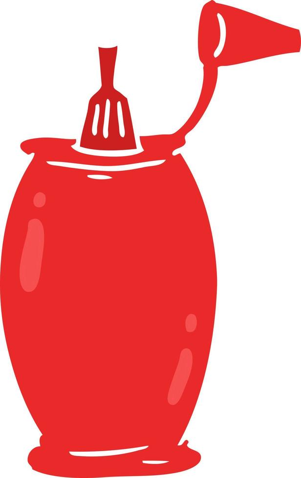 Tomaten-Ketchup-Flasche im flachen Farbstil vektor