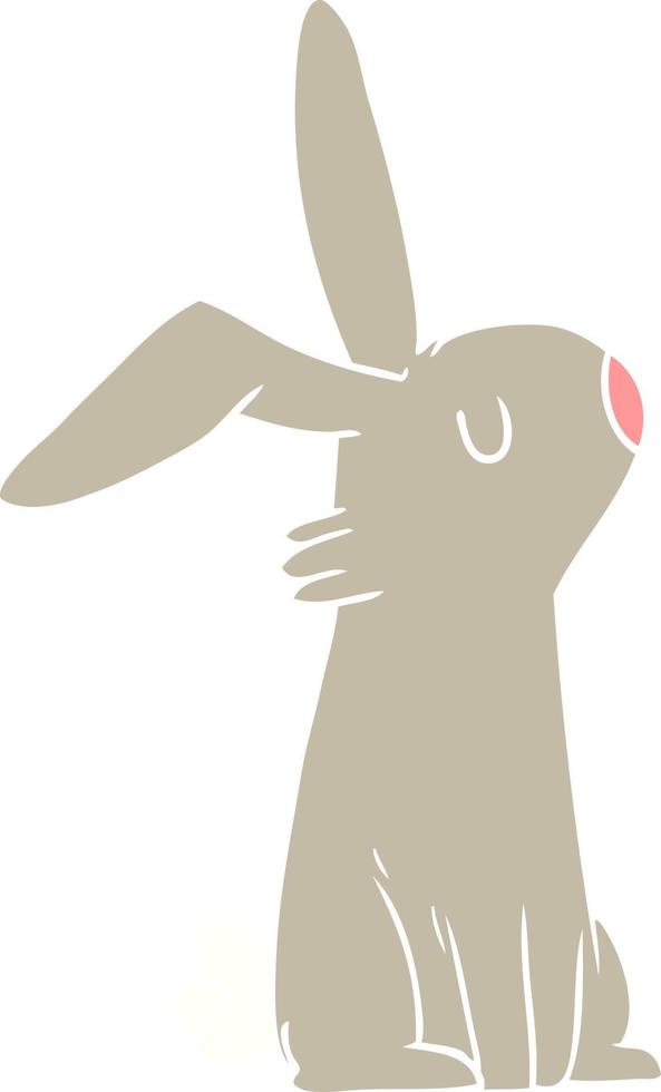 Cartoon-Kaninchen im flachen Farbstil vektor