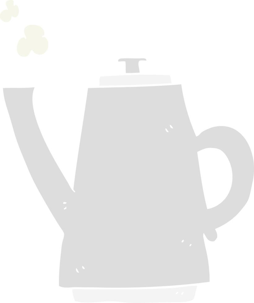 platt Färg illustration av en tecknad serie kaffe vattenkokare vektor