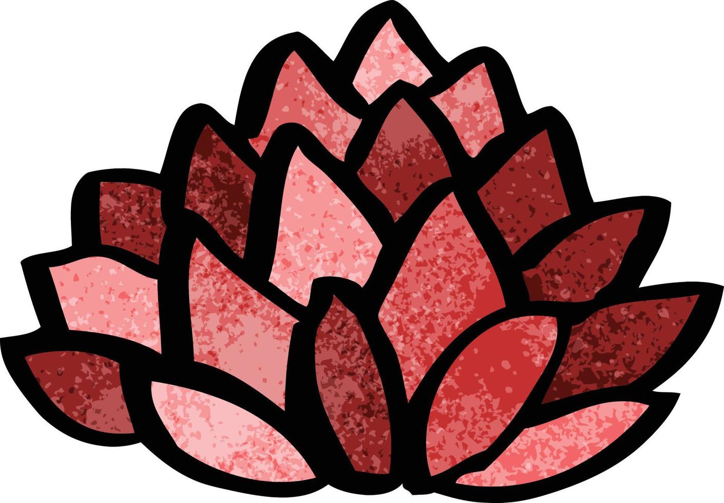 tecknad serie klotter blommande lotus vektor