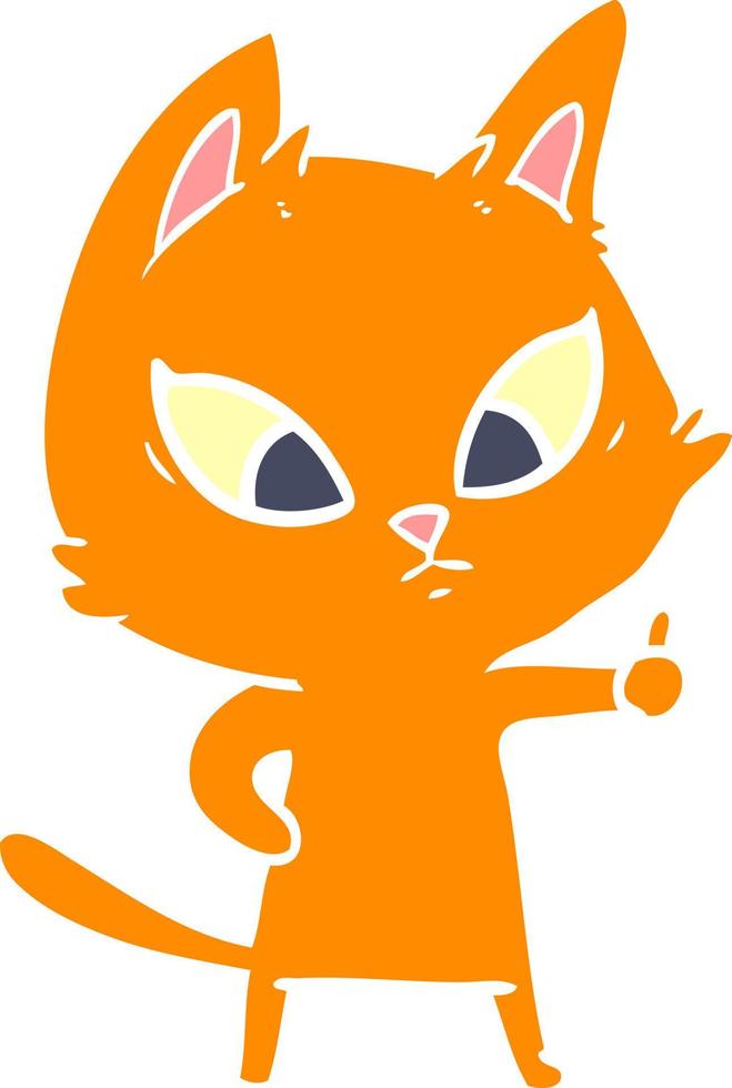 verwirrte Cartoon-Katze im flachen Farbstil vektor