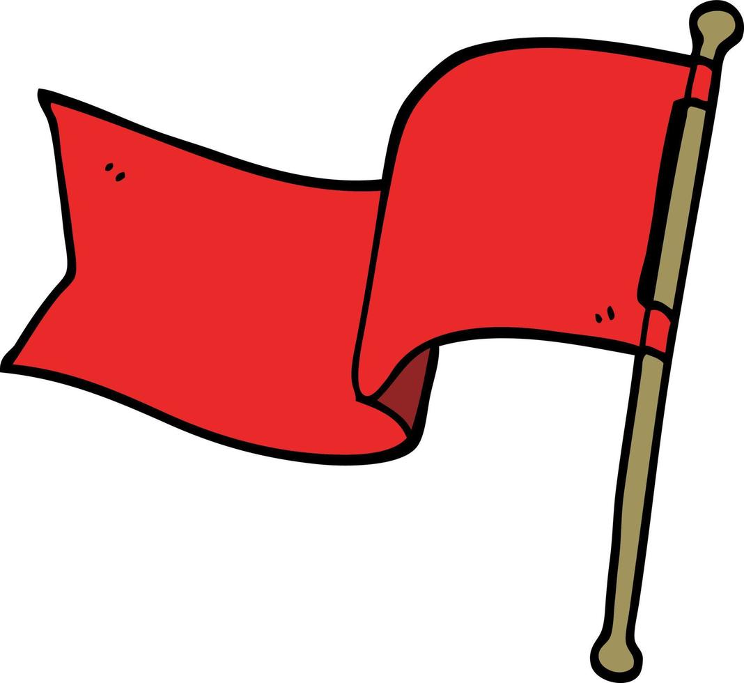 Cartoon-Doodle rote Fahne vektor