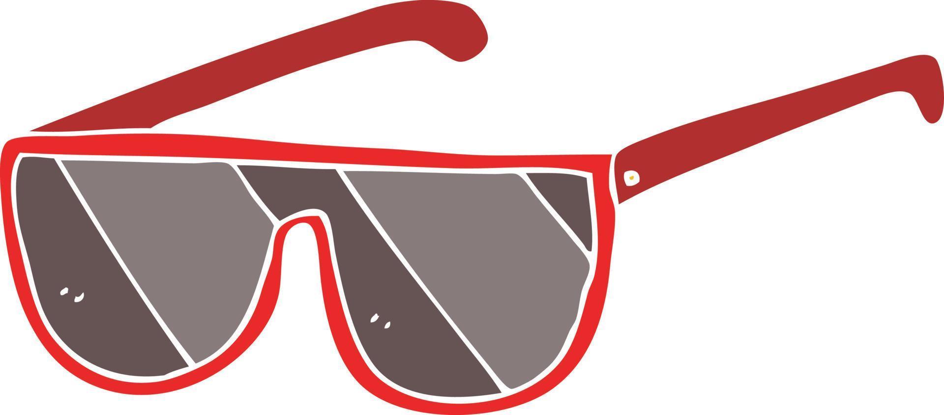 platt Färg illustration av en tecknad serie solglasögon vektor