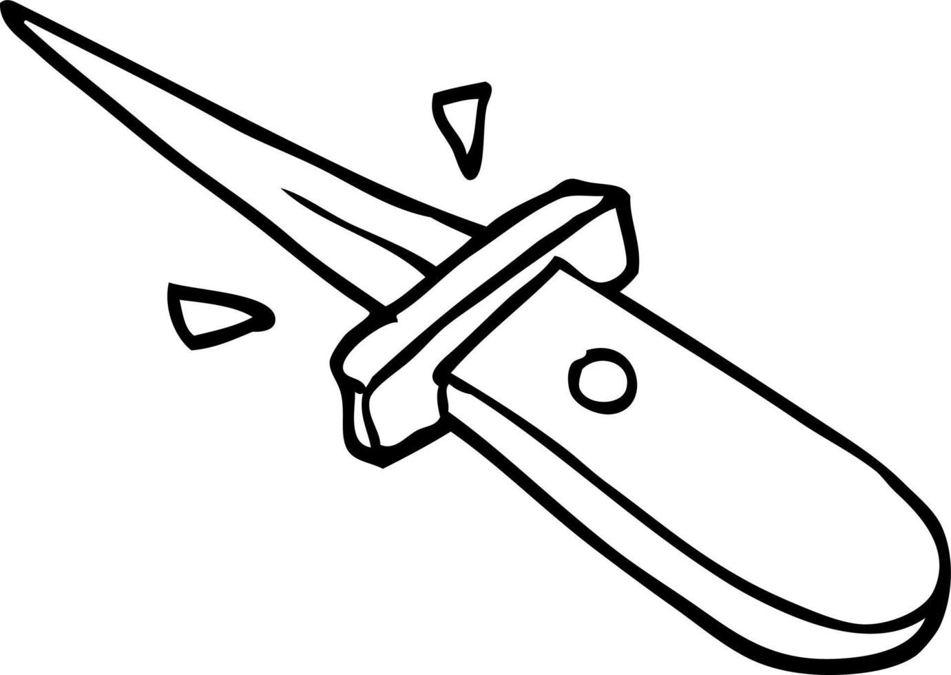 Strichzeichnung Cartoon-Flick-Messer vektor