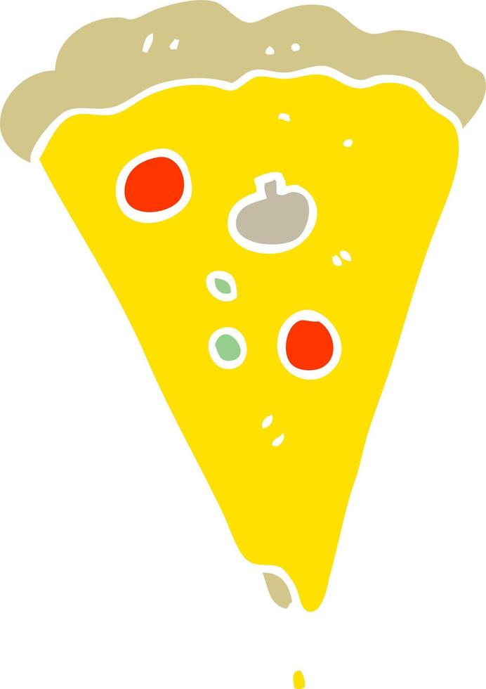 platt Färg illustration av en tecknad serie pizza vektor