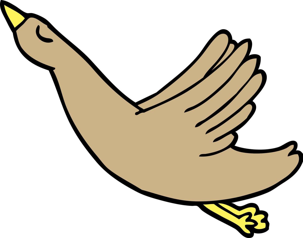 Cartoon-Doodle fliegende Ente vektor