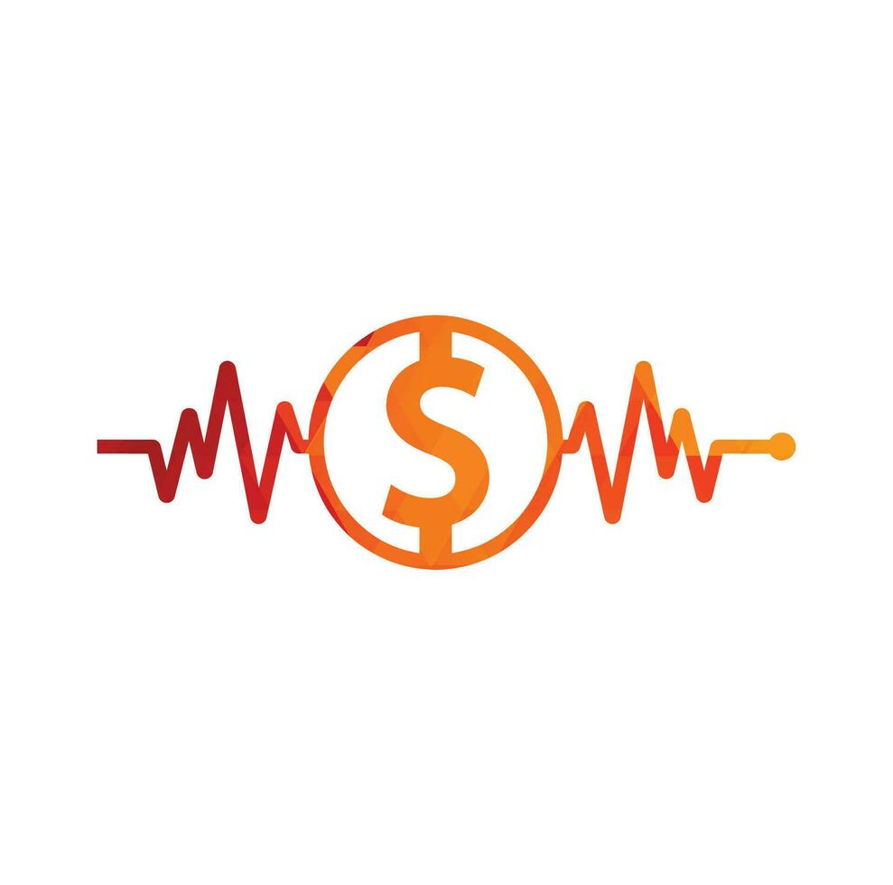 Finanzpuls-Logo entwirft Konzept. Logo-Designs finanzieren. Vorlage für das Gesundheitslogo vektor