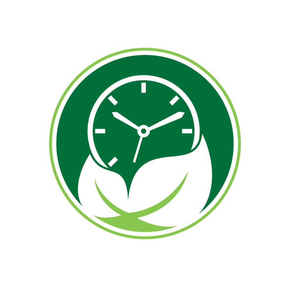 Naturzeit-Vektor-Logo-Design-Vorlage. energiezeit und diätzeit-logokonzept. vektor