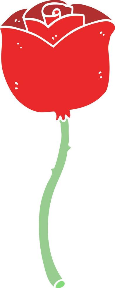 Cartoon-Rose im flachen Farbstil vektor