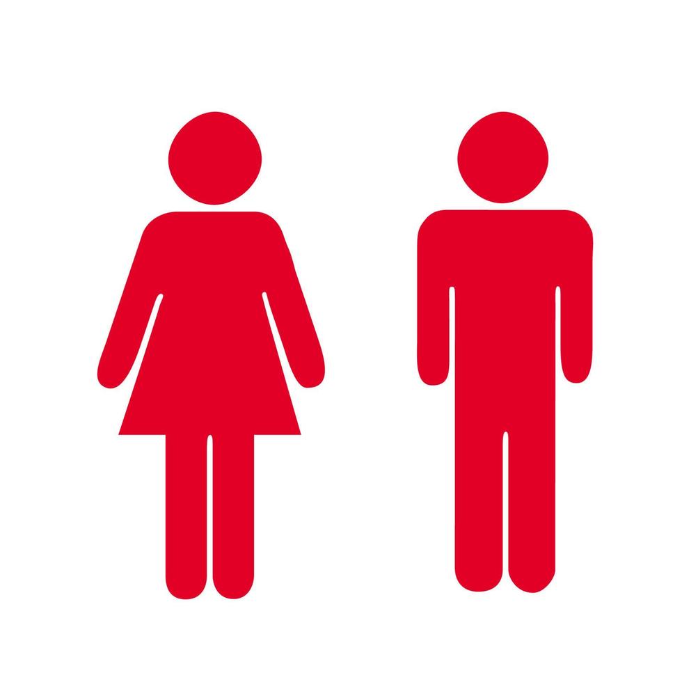 toalett ikon unisex. vektor man och kvinna ikon. toalett tecken ikon. toalett symbol