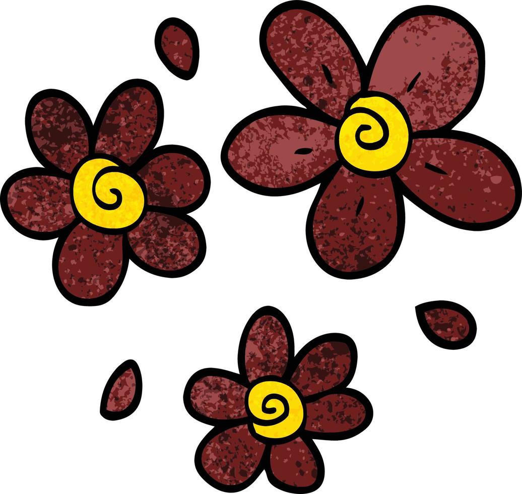 tecknad serie klotter blommor vektor