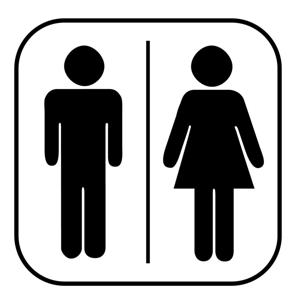 WC-Symbol Unisex. Vektor-Symbol für Mann und Frau. WC-Schild-Symbol. WC-Symbol vektor