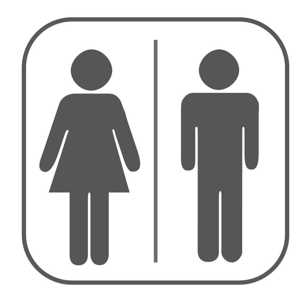 toalett ikon unisex. vektor man och kvinna ikon. toalett tecken ikon. toalett symbol