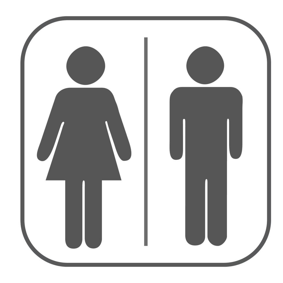 WC-Symbol Unisex. Vektor-Symbol für Mann und Frau. WC-Schild-Symbol. WC-Symbol vektor