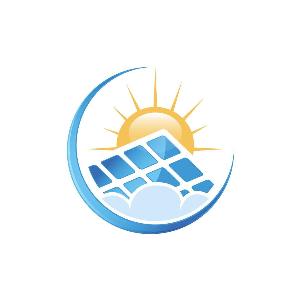 Logo-Vektordesign für Solarpanel vektor