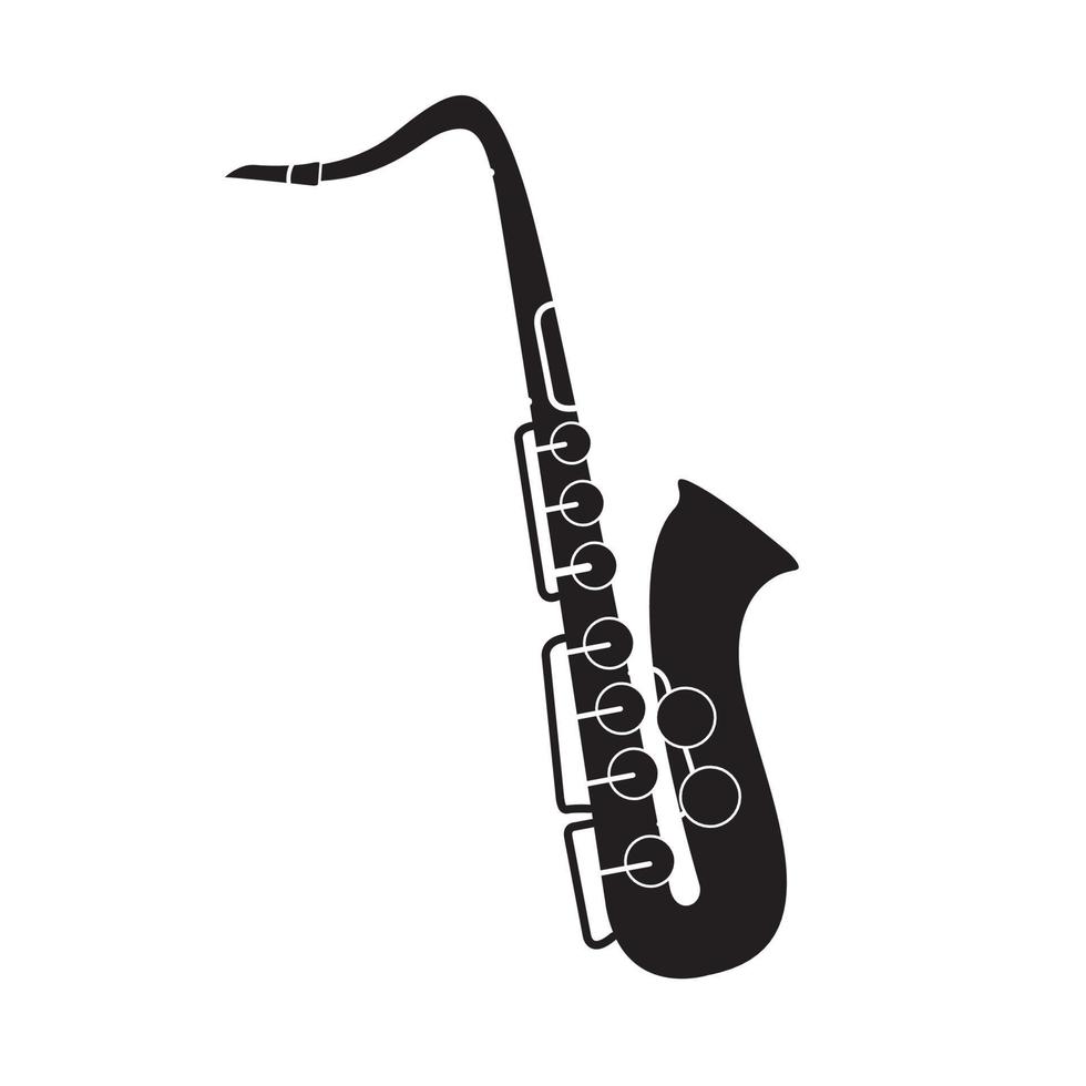 musikalisk instrument trombon svart silhuett .vektor illustration isolerat på vit bakgrund.symbol för en mobil Ansökan eller hemsida. vektor