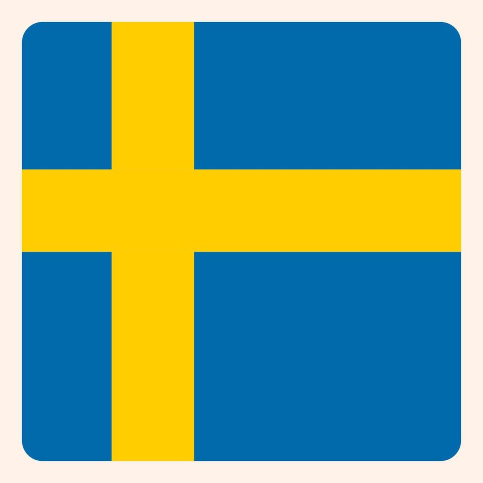 Sverige fyrkant flagga knapp, social media kommunikation tecken, företag ikon. vektor