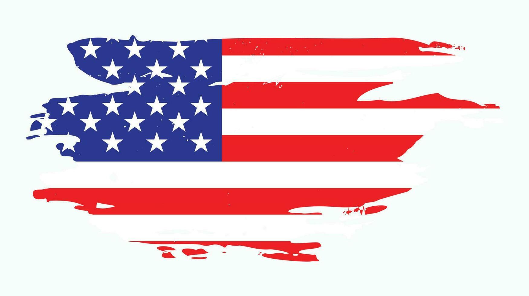 neue Grunge-Textur beunruhigter Designvektor der amerikanischen Flagge vektor