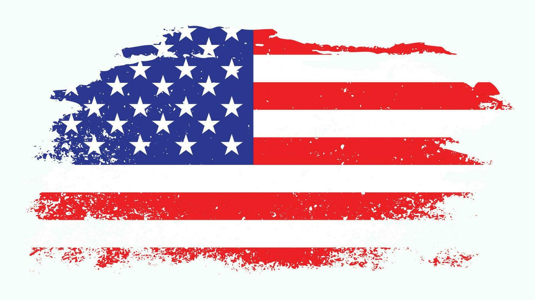 bedrövad ny grunge textur USA flagga design vektor